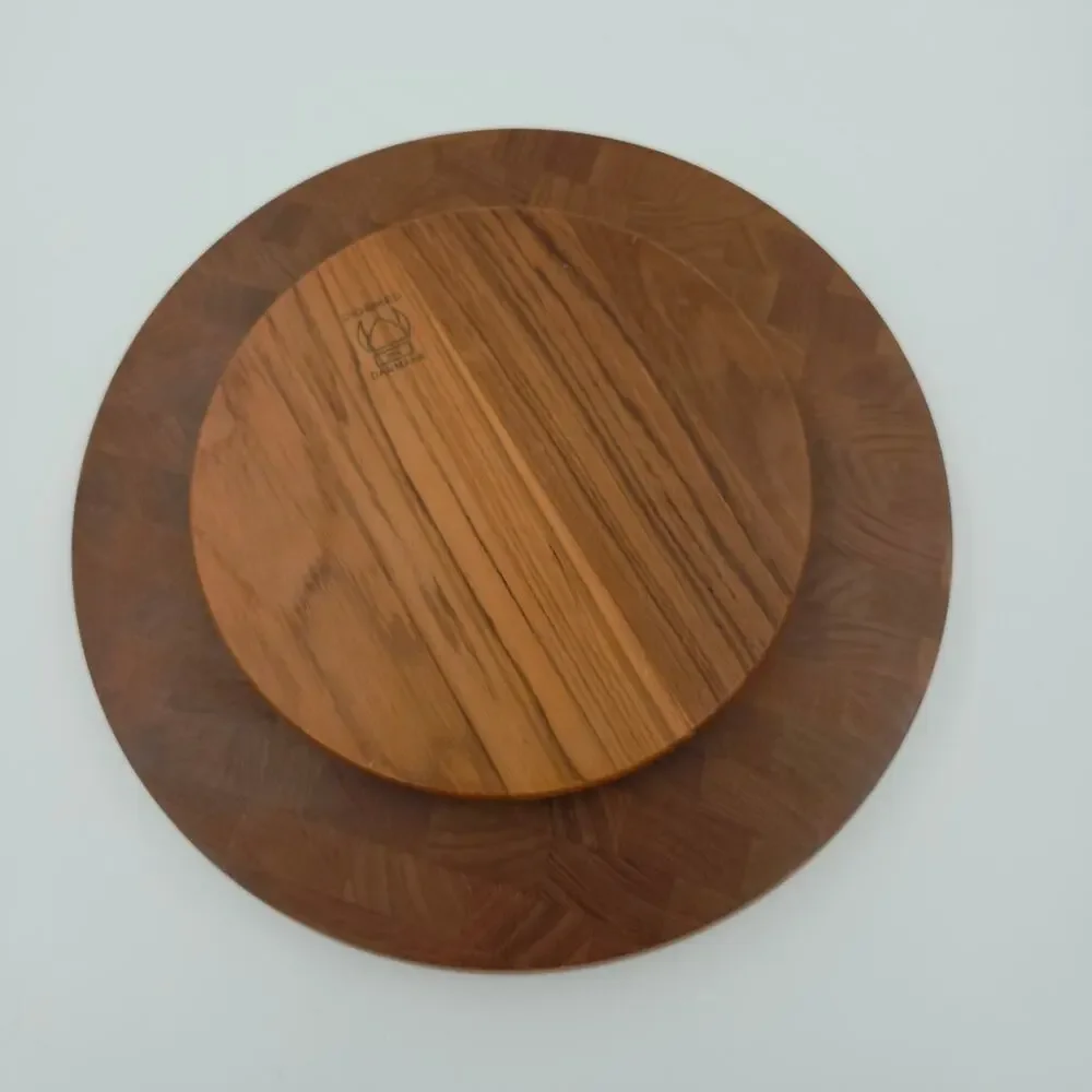Vintage Digsmed Denmark Teak Lazy Susan Rotating Serving Board Tray Complete 304